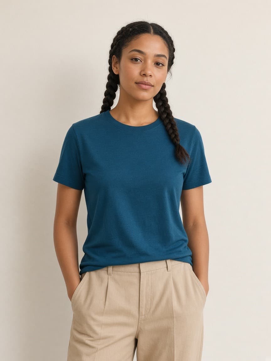 Heatwave in Teal, worn