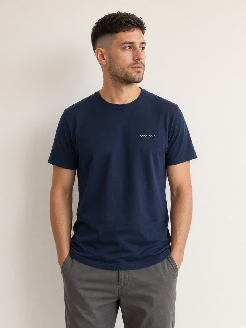 Send Help in Navy, worn